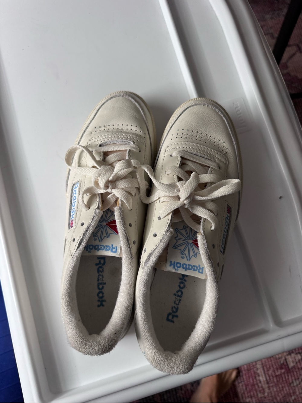 Reebok womens Leather Sneaker’s — Off-White/Cream